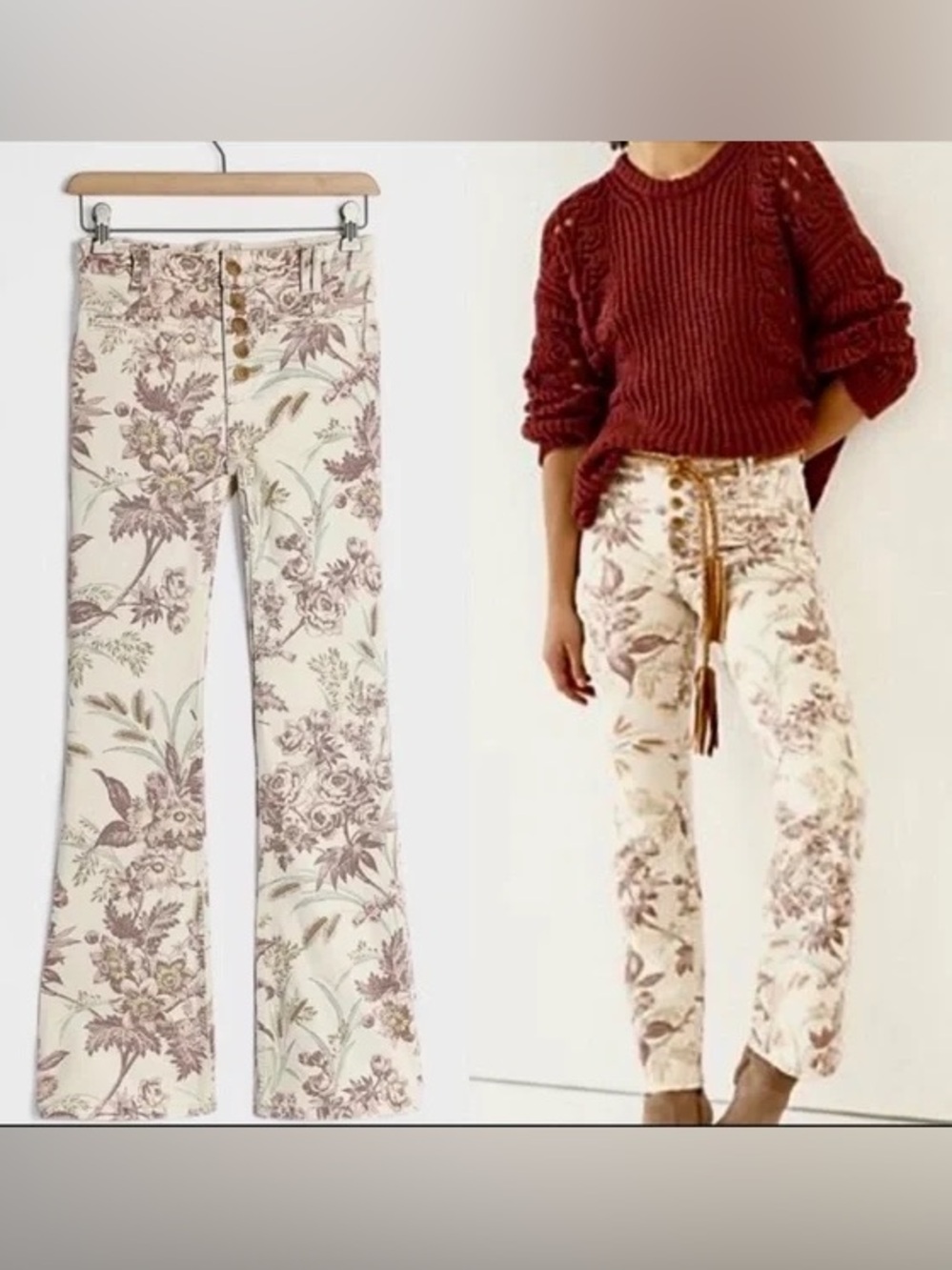 Pilcro high-riser Floral Trouser Bootcut Jeans 29